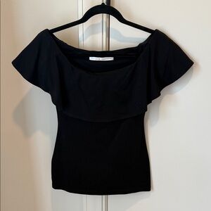 Susana Monaco Black Off-Shoulder Blouse